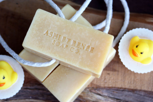 BUTTERMILK BABY BASTILLE SOAP ON A ROPE
